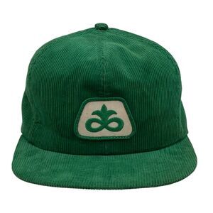 Vintage K-Products Pioneer Seed Snapback Trucker Hat Corduroy Green USA (H28)